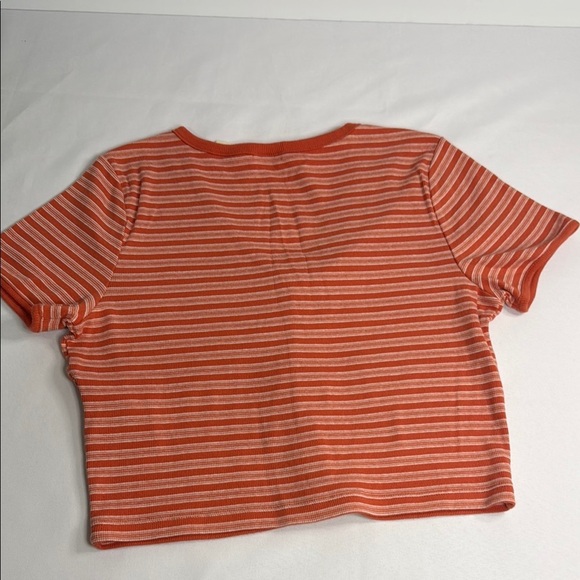 Levi's V-Neck Orange Striped Tee - Picture 3 of 5